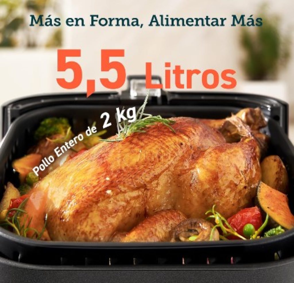 COSORI Freidora de Aire 5.5 L - Air Fryer sin aceite, 1700W, Rapid Air, 55% Menos Energía, 13 Modos, Panel Táctil, Acero Inox Interior, Hasta 205 °C y 60 Min